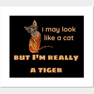 I may look like a cat, but I'm really a tiger Posters and Art